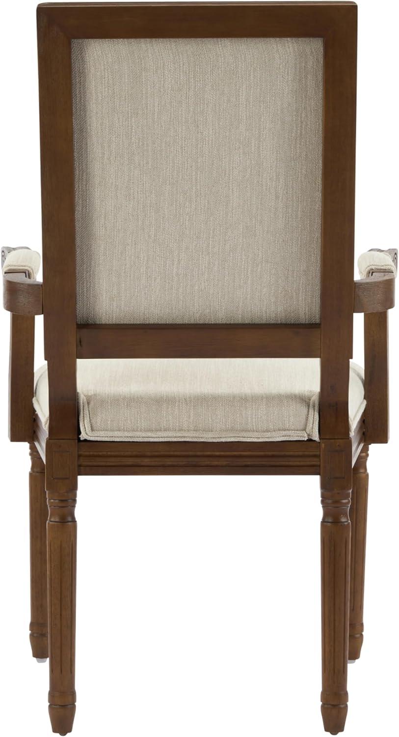 image:imageChristopher Knight Home Maria French Country Dining Chair Set of 2 Fabric Upholstered Dining Chair Set Wooden Upholstered Kitchen Armchair High Back Dining Room Chair BeigeNatural
