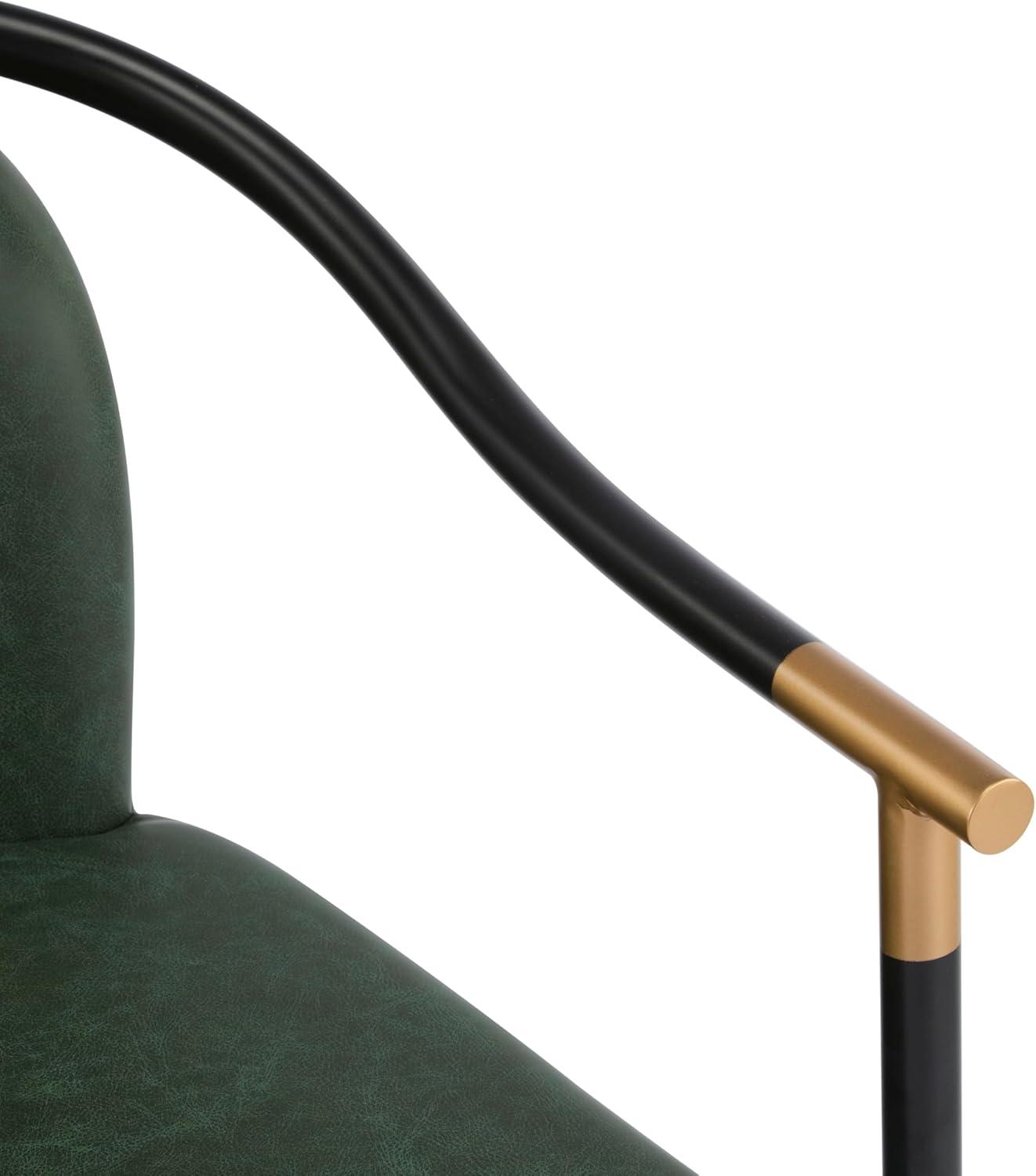 image:imageChristopher Knight Home Paula Dining Chairs Set of 2 Modern Dining Chair with Fabric Upholstery Durable Iron Frame Kitchen Chairs with Armrest Extra Seat for Dining Room Black GreyBlack Green