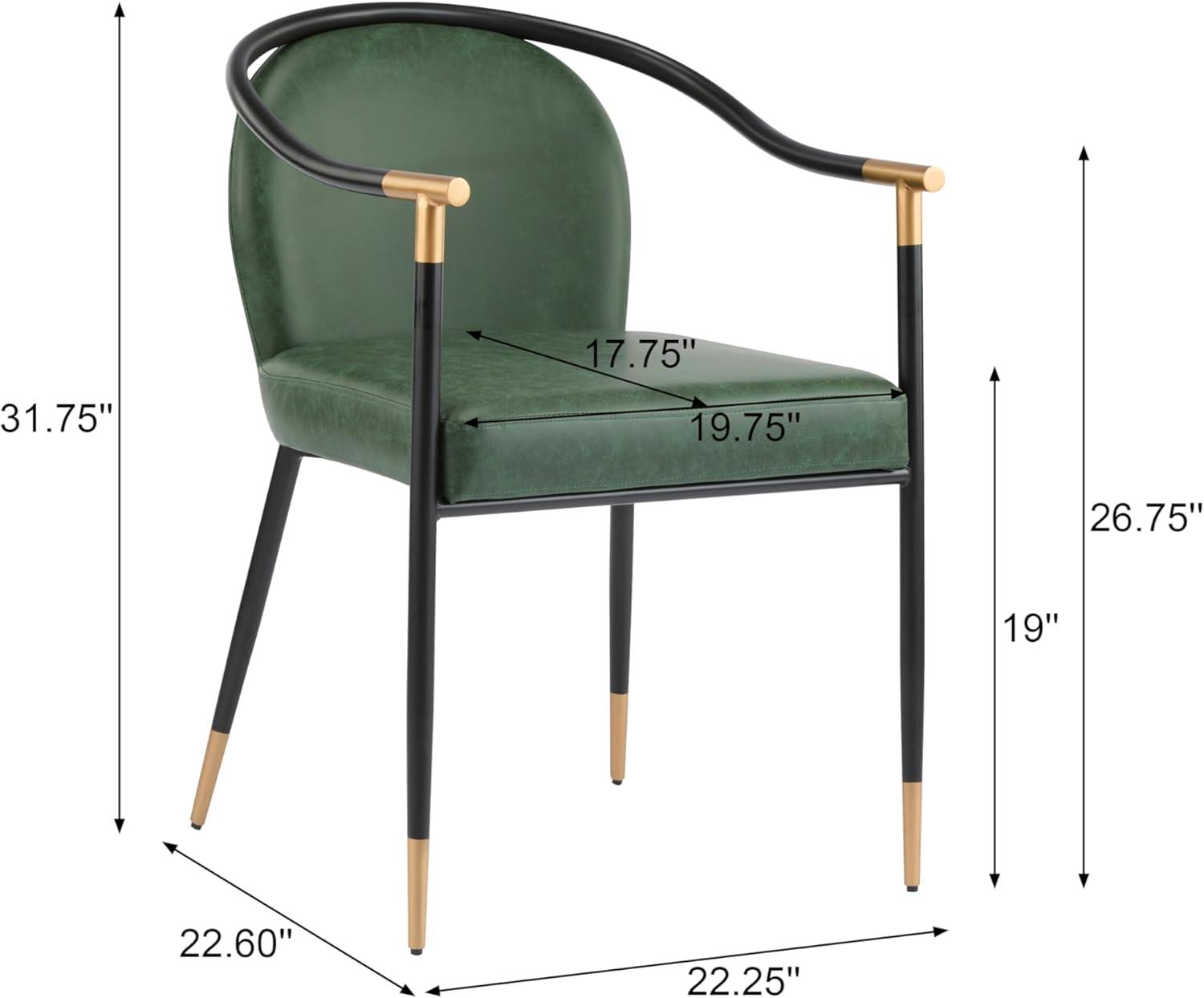 image:imageChristopher Knight Home Paula Dining Chairs Set of 2 Modern Dining Chair with Fabric Upholstery Durable Iron Frame Kitchen Chairs with Armrest Extra Seat for Dining Room Black GreyBlack Green