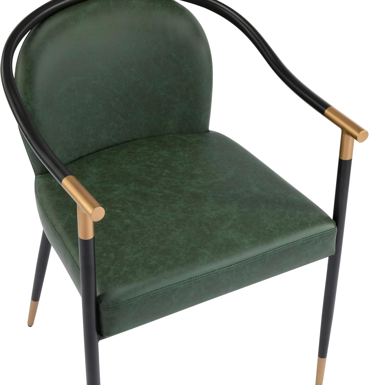 image:imageChristopher Knight Home Paula Dining Chairs Set of 2 Modern Dining Chair with Fabric Upholstery Durable Iron Frame Kitchen Chairs with Armrest Extra Seat for Dining Room Black GreyBlack Green