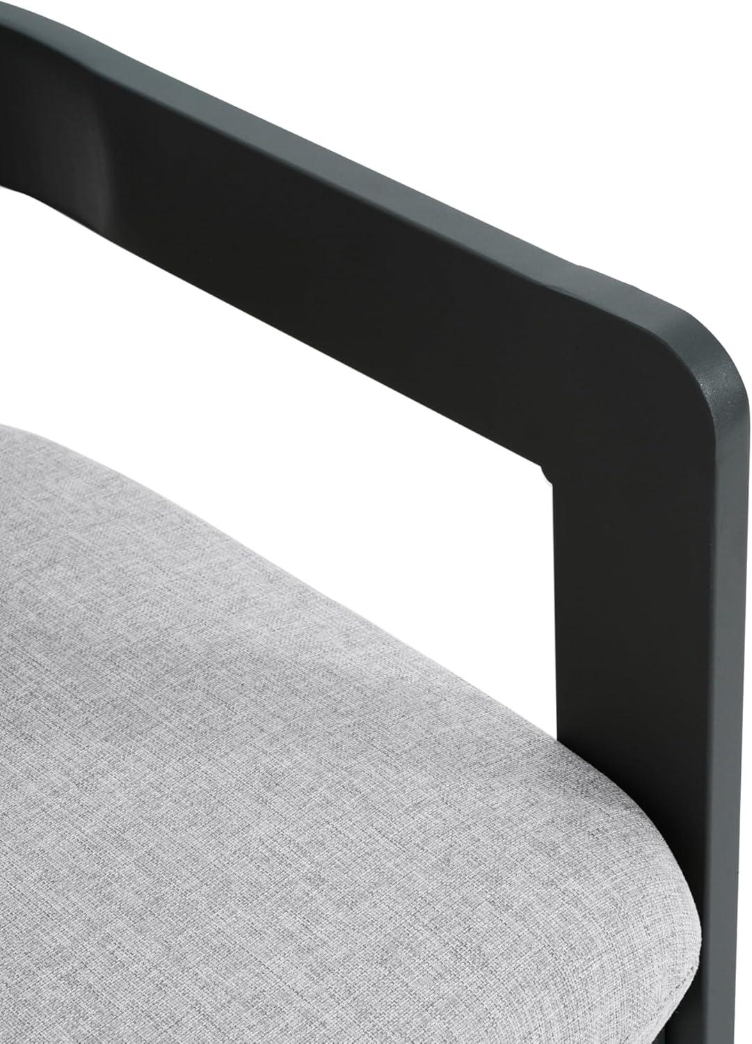 image:imageChristopher Knight Home Pula Patio Dining Chairs Set of 2 Aluminum Outdoor Dining Room Chair Set with Removable Seat and Back Cushion Metal Barrel Chair for Poolside Outdoor Dinner BlackGrayBlackgray