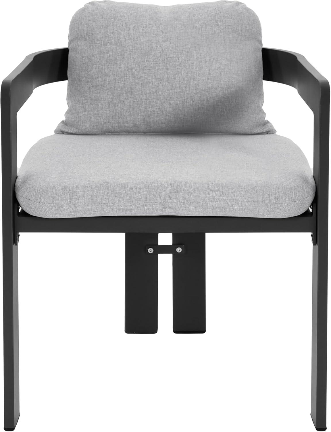 image:imageChristopher Knight Home Pula Patio Dining Chairs Set of 2 Aluminum Outdoor Dining Room Chair Set with Removable Seat and Back Cushion Metal Barrel Chair for Poolside Outdoor Dinner BlackGrayBlackgray