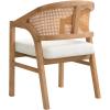 Christopher Knight Home Faritel Modern Wooden Dining Chairs Set of 2, Fabric Upholstered Kitchen Side Armchairs, Living Room Comfy Reading Chair with Curved Rattan Back, Natural Oak+Beige(Natural Oak+beige)