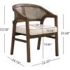 Christopher Knight Home Faritel Modern Wooden Dining Chairs Set of 2, Fabric Upholstered Kitchen Side Armchairs, Living Room Comfy Reading Chair with Curved Rattan Back, Natural Oak+Beige(Walnut Brown+beige)