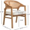 Christopher Knight Home Faritel Modern Wooden Dining Chairs Set of 2, Fabric Upholstered Kitchen Side Armchairs, Living Room Comfy Reading Chair with Curved Rattan Back, Natural Oak+Beige(Natural Oak+beige)