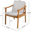 Christopher Knight Home Kiara Set of 2 Outdoor Dining Chairs, Acacia Wood Patio Dining Room Chair with Waterproof Cushions, PE Wicker Accent Chair Set, Comfy Poolside Kitchen Chairs, Teak + Grey(Teak + Grey)