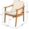 Christopher Knight Home Kiara Set of 2 Outdoor Dining Chairs, Acacia Wood Patio Dining Room Chair with Waterproof Cushions, PE Wicker Accent Chair Set, Comfy Poolside Kitchen Chairs, Teak + Grey(Teak + Beige)