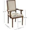 Christopher Knight Home Maria French Country Dining Chair Set of 2, Fabric Upholstered Dining Chair Set, Wooden Upholstered Kitchen Armchair, High Back Dining Room Chair, Beige+Natural