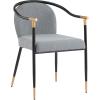 Christopher Knight Home Paula Dining Chairs Set of 2, Modern Dining Chair with Fabric Upholstery, Durable Iron Frame Kitchen Chairs with Armrest, Extra Seat for Dining Room, Black + Grey(Black + Grey)