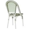 Christopher Knight Home Philomena Outdoor French Bistro Chairs Set of 2, Aluminum Patio Dining Chairs Set of 2, PE Rattan Patio Furniture Amrless Accent Chair for Garden/Backyard/Balcony, Green+White