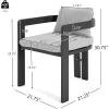 Christopher Knight Home Pula Patio Dining Chairs Set of 2, Aluminum Outdoor Dining Room Chair Set with Removable Seat and Back Cushion, Metal Barrel Chair for Poolside Outdoor Dinner, Black+Gray(Black+gray)