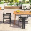 Christopher Knight Home Pula Patio Dining Chairs Set of 2, Aluminum Outdoor Dining Room Chair Set with Removable Seat and Back Cushion, Metal Barrel Chair for Poolside Outdoor Dinner, Black+Gray(Black+beige)