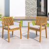 Christopher Knight Home Roxy Acacia Wood Outdoor Dining Chairs Set of 2 with Removable Cushion, Wooden Patio Dining Armchair Set, Garden Furniture Patio Chairs Set for Outdoor Dinner, Beige+Natural(Beige+natural)