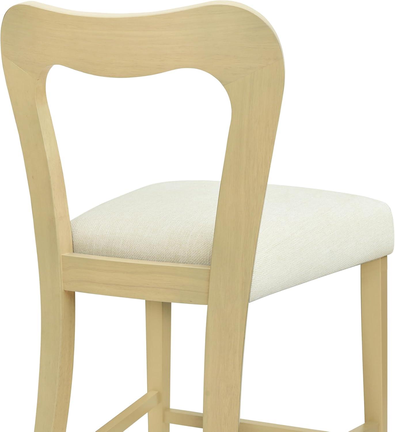 image:imageChristopher Knight Home Hayas Counter Height Bar Stools Set of 2 Armless Upholstered Kitchen Bar Chairs Hollow Backrest Modern Counter stools for Kitchen Island Dining Room Bar Light AshBeigeLight Ashbeige