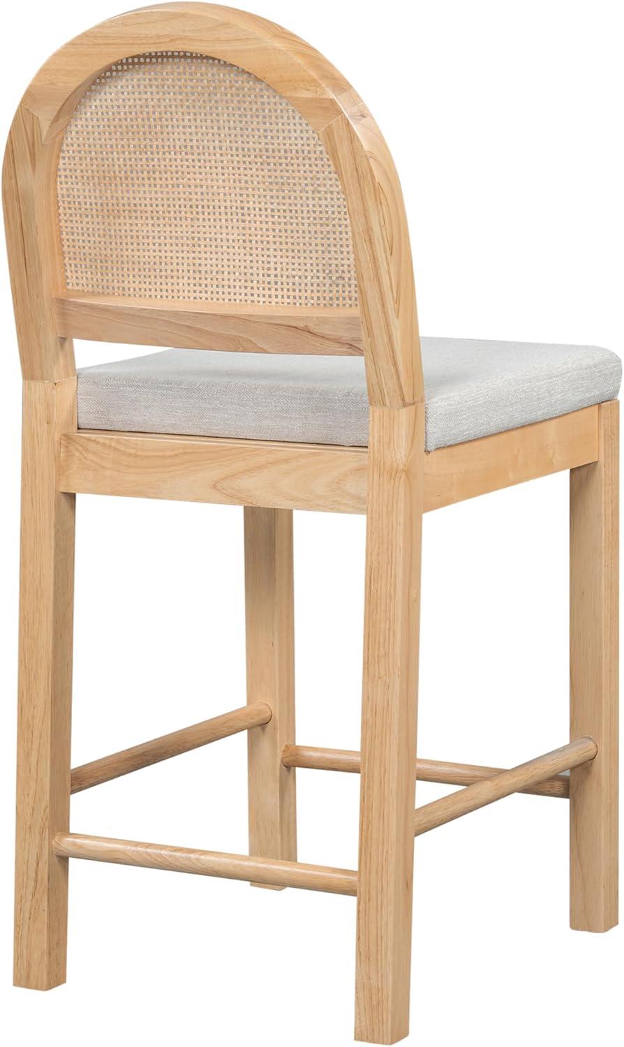 image:imageChristopher Knight Home Sona Modern Counter Stool Set of 2 Kitchen Counter Height Bar Stool Cocktail Stool with Rattan Woven Backrest Fabric Upholstered Barstools for Home Bar Table Black GrayNatural Gray