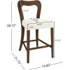 Christopher Knight Home Hayas Counter Height Bar Stools Set of 2, Armless Upholstered Kitchen Bar Chairs, Hollow Backrest Modern Counter stools for Kitchen Island Dining Room Bar, Light Ash+Beige(Walnut+beige)