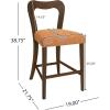 Christopher Knight Home Hayas Counter Height Bar Stools Set of 2, Armless Upholstered Kitchen Bar Chairs, Hollow Backrest Modern Counter stools for Kitchen Island Dining Room Bar, Light Ash+Beige(Walnut+caramel)