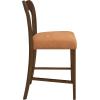 Christopher Knight Home Hayas Counter Height Bar Stools Set of 2, Armless Upholstered Kitchen Bar Chairs, Hollow Backrest Modern Counter stools for Kitchen Island Dining Room Bar, Light Ash+Beige(Walnut+caramel)