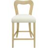 Christopher Knight Home Hayas Counter Height Bar Stools Set of 2, Armless Upholstered Kitchen Bar Chairs, Hollow Backrest Modern Counter stools for Kitchen Island Dining Room Bar, Light Ash+Beige(Light Ash+beige)