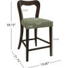 Christopher Knight Home Hayas Counter Height Bar Stools Set of 2, Armless Upholstered Kitchen Bar Chairs, Hollow Backrest Modern Counter stools for Kitchen Island Dining Room Bar, Light Ash+Beige(Dark Brown+green)