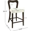 Christopher Knight Home Hayas Counter Height Bar Stools Set of 2, Armless Upholstered Kitchen Bar Chairs, Hollow Backrest Modern Counter stools for Kitchen Island Dining Room Bar, Light Ash+Beige(Dark Brown+beige)