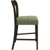 Christopher Knight Home Hayas Counter Height Bar Stools Set of 2, Armless Upholstered Kitchen Bar Chairs, Hollow Backrest Modern Counter stools for Kitchen Island Dining Room Bar, Light Ash+Beige(Dark Brown+green)