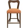 Christopher Knight Home Hayas Counter Height Bar Stools Set of 2, Armless Upholstered Kitchen Bar Chairs, Hollow Backrest Modern Counter stools for Kitchen Island Dining Room Bar, Light Ash+Beige(Walnut+caramel)