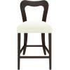 Christopher Knight Home Hayas Counter Height Bar Stools Set of 2, Armless Upholstered Kitchen Bar Chairs, Hollow Backrest Modern Counter stools for Kitchen Island Dining Room Bar, Light Ash+Beige(Dark Brown+beige)