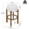 Christopher Knight Home Lera Modern Counter Height Bar Stools Set of 2, Fabric Round Stool Chair for Kitchen Island, Wooden Dining Room Chair, Upholstered Counter Stool with Footrest,Dark Walnut+Ivory(Dark Walnut+ivory)