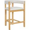 Christopher Knight Home Set of 2 Rylan Modern Fabric Upholstered Dining Room Counter Height Barstools,Kitchen Island Rubberwood Counter Stool,Armchair with Footrest+Curved Backrest,Beige+Natural(Beige+natural)