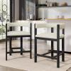 Christopher Knight Home Set of 2 Rylan Modern Fabric Upholstered Dining Room Counter Height Barstools,Kitchen Island Rubberwood Counter Stool,Armchair with Footrest+Curved Backrest,Beige+Natural(Beige+black)