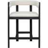 Christopher Knight Home Set of 2 Rylan Modern Fabric Upholstered Dining Room Counter Height Barstools,Kitchen Island Rubberwood Counter Stool,Armchair with Footrest+Curved Backrest,Beige+Natural(Beige+black)