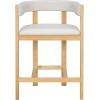 Christopher Knight Home Set of 2 Rylan Modern Fabric Upholstered Dining Room Counter Height Barstools,Kitchen Island Rubberwood Counter Stool,Armchair with Footrest+Curved Backrest,Beige+Natural(Beige+natural)