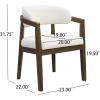 Christopher Knight Home Zcamt Modern Wooden Dining Set for 6, 7 Piece Dining Set with Armchairs, Kitchen Table Chairs Set of 6, Upholstered Chairs with Rattan Curved Back, Beige + Walnut(Beige + Walnut open Back)