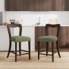 Christopher Knight Home Hayas Counter Height Bar Stools Set of 2, Armless Upholstered Kitchen Bar Chairs, Hollow Backrest Modern Counter stools for Kitchen Island Dining Room Bar, Light Ash+Beige(Dark Brown+green)