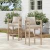 Christopher Knight Home Kuart Acacia Wood Outdoor Bar Stool Set of 2 with Cushion, Patio Armchair Set for Bar Table, Wooden Counter Height Patio Bar Stool with Footrest, Teak+Beige(Natural Washed+beige)