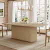 Christopher Knight Home Scout 84 Inch Dining Table for 6 People, Modern Kitchen Table with Pillar Legs, Wooden Rectangular Spacious Dinner Furniture for Dining Room, Home Office, Walnut(Natural)