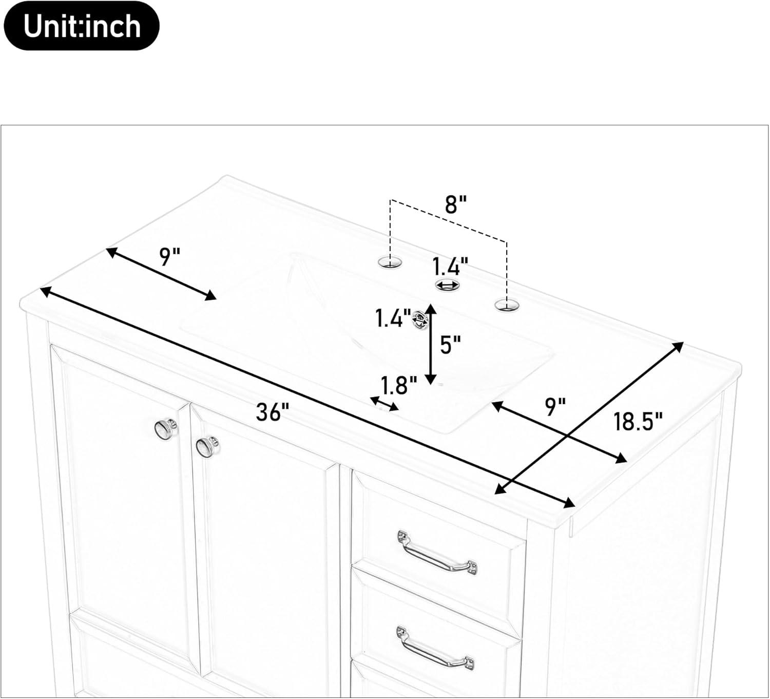 image:imageChristopher Knight Home Hubell 36 Bathroom Vanity with Ceramic Sink Freestanding Wooden Bathroom Vanity Organizer Soft Closing Door Modern Bathroom Storage Cabinet with Drawers BlueBlue