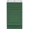 Christopher Knight Home Doreen 18″ Bathroom Vanity with Ceramic Sink, Bathroom Vanity Cabinet with Door Organizer,Wooden Bathroom Storage Cabinet with Adjustable Shelf,Pedestal Sink with Storage,Green(Green)