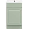 Christopher Knight Home Doreen 18″ Bathroom Vanity with Ceramic Sink, Bathroom Vanity Cabinet with Door Organizer,Wooden Bathroom Storage Cabinet with Adjustable Shelf,Pedestal Sink with Storage,Green(Mint Green)