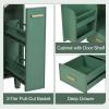 Christopher Knight Home Morry Bathroom Vanity with Ceramic Sink, Freestanding Bathroom Storage Cabinet with Door Shelf+Drawer, Wooden Vanity Organizer, Pedestal Sink Storage Cabinet, Green(Green)