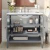 Christopher Knight Home Narrot Modern 36″ Bathroom Vanity with Ceramic Sink, Wooden Bathroom Vanity Organizer with Adjustable Shelf, Soft Closing Door Bathroom Storage Cabinet, Gray(Grey)