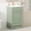 Christopher Knight Home Doreen 18″ Bathroom Vanity with Ceramic Sink, Bathroom Vanity Cabinet with Door Organizer,Wooden Bathroom Storage Cabinet with Adjustable Shelf,Pedestal Sink with Storage,Green(Mint Green)