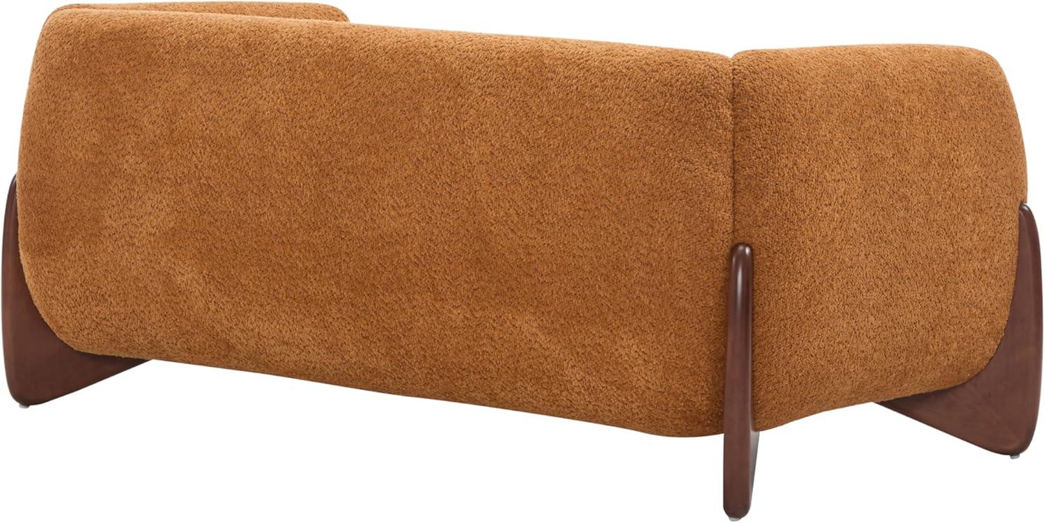 image:imageChristopher Knight Home Alma 63 Boucle Loveseat with Wood Legs 2 Seater Sofa Couches for Living Room Upholstered Couch Chair Soft Seating Lounge Sofa Chair Cozy Loveseat with Armrest Navy BlueCaramel