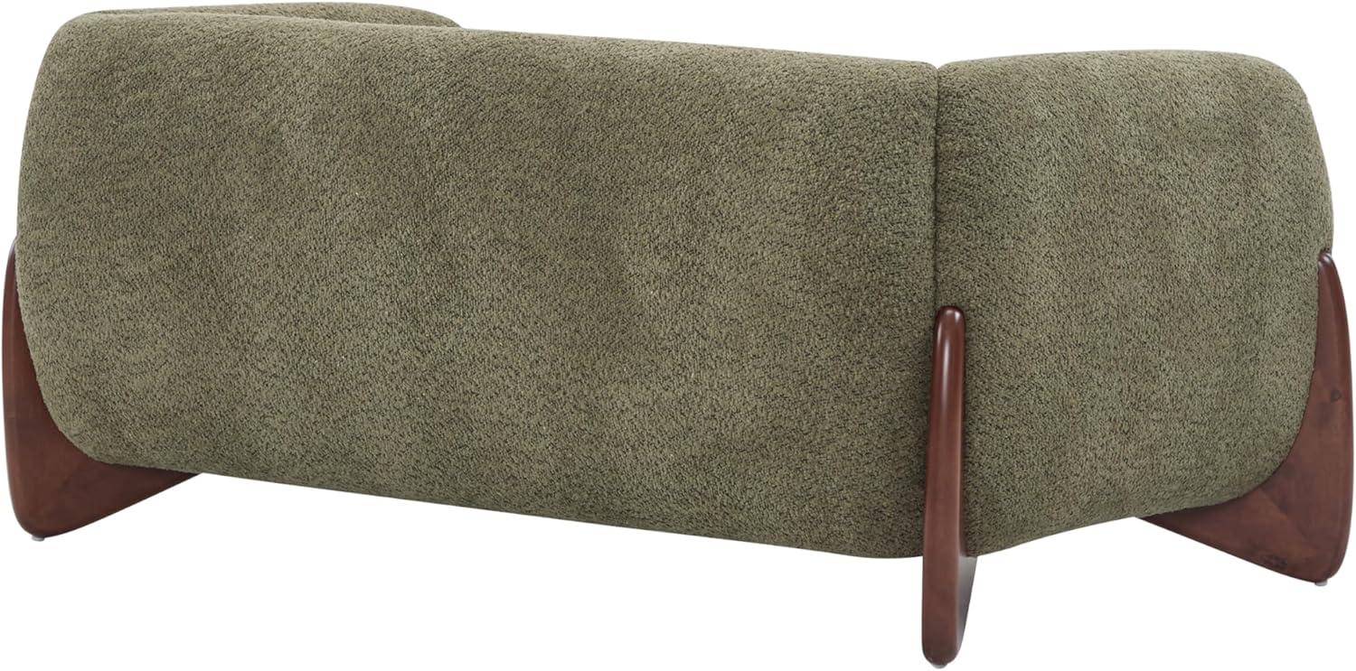 image:imageChristopher Knight Home Alma 63 Boucle Loveseat with Wood Legs 2 Seater Sofa Couches for Living Room Upholstered Couch Chair Soft Seating Lounge Sofa Chair Cozy Loveseat with Armrest Navy BlueOlivegreen