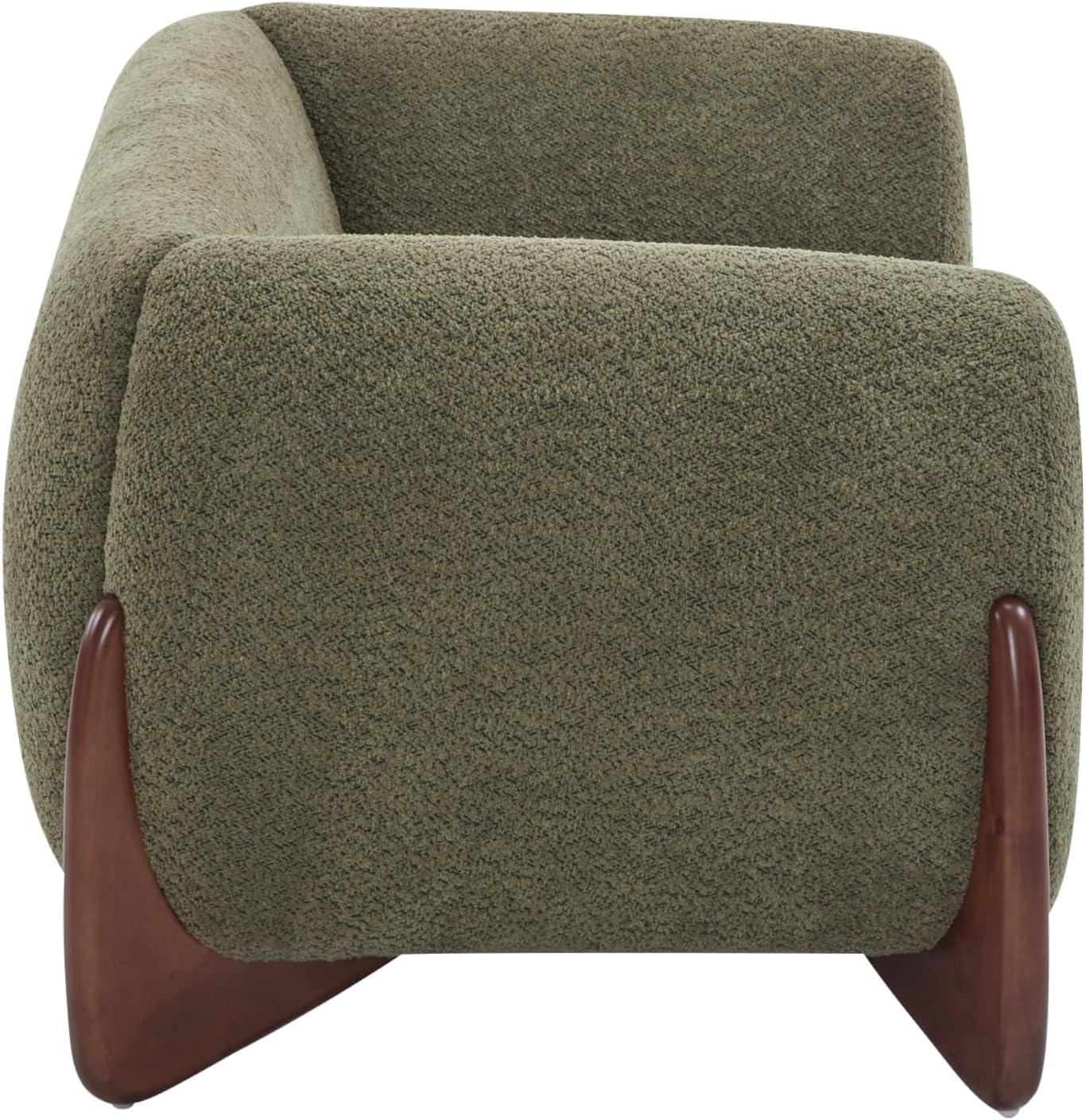 image:imageChristopher Knight Home Alma 63 Boucle Loveseat with Wood Legs 2 Seater Sofa Couches for Living Room Upholstered Couch Chair Soft Seating Lounge Sofa Chair Cozy Loveseat with Armrest Navy BlueOlivegreen