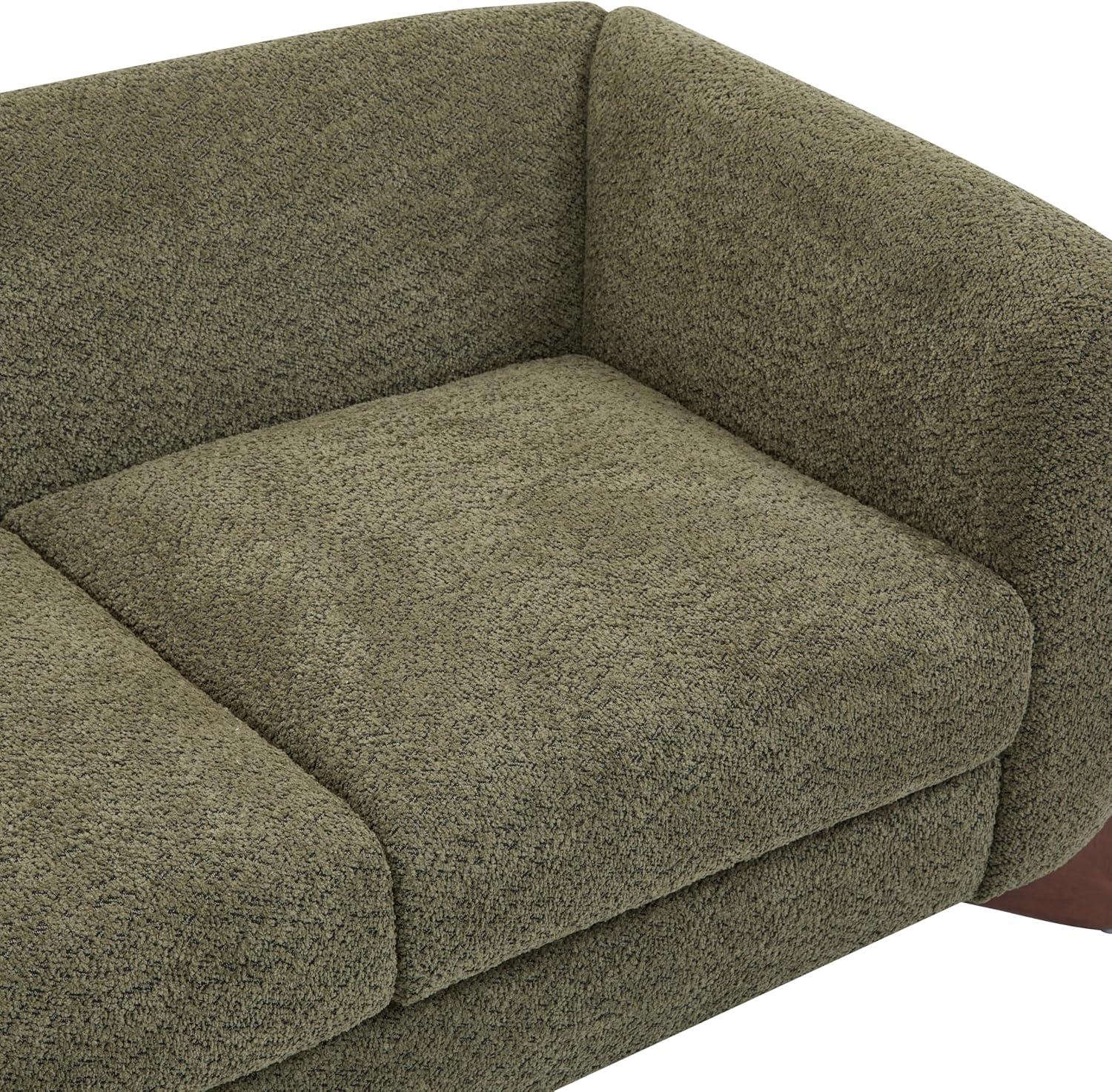 image:imageChristopher Knight Home Alma 63 Boucle Loveseat with Wood Legs 2 Seater Sofa Couches for Living Room Upholstered Couch Chair Soft Seating Lounge Sofa Chair Cozy Loveseat with Armrest Navy BlueOlivegreen