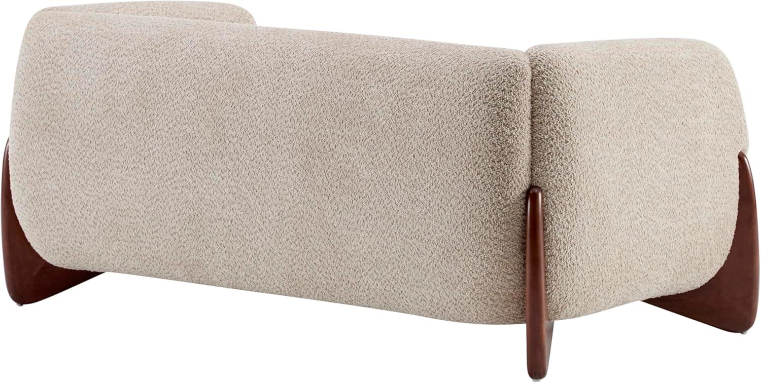 image:imageChristopher Knight Home Alma 63 Boucle Loveseat with Wood Legs 2 Seater Sofa Couches for Living Room Upholstered Couch Chair Soft Seating Lounge Sofa Chair Cozy Loveseat with Armrest Navy BlueAlmond