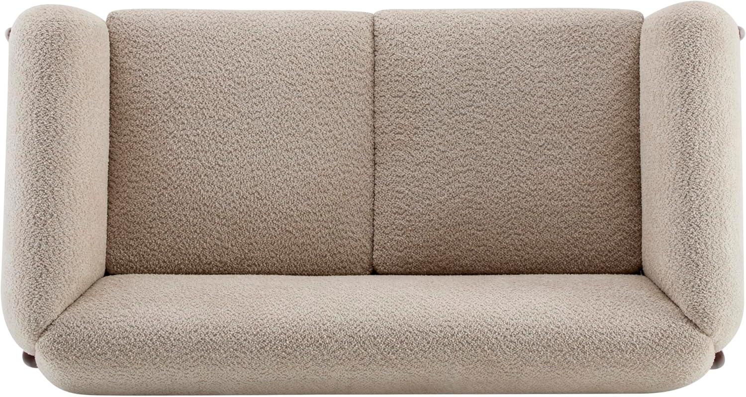 image:imageChristopher Knight Home Alma 63 Boucle Loveseat with Wood Legs 2 Seater Sofa Couches for Living Room Upholstered Couch Chair Soft Seating Lounge Sofa Chair Cozy Loveseat with Armrest Navy BlueAlmond