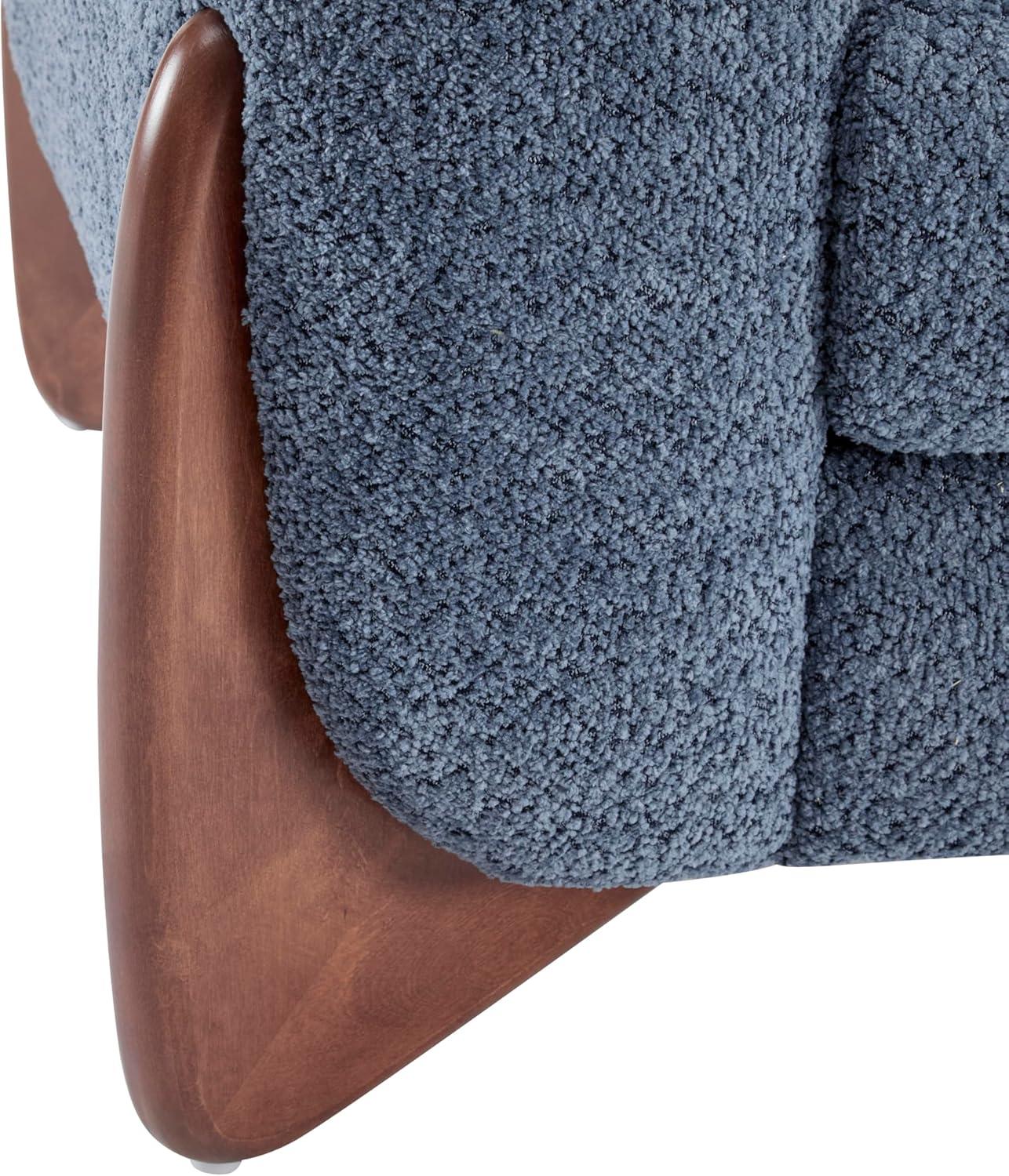 image:imageChristopher Knight Home Alma 63 Boucle Loveseat with Wood Legs 2 Seater Sofa Couches for Living Room Upholstered Couch Chair Soft Seating Lounge Sofa Chair Cozy Loveseat with Armrest Navy BlueNavy Blue